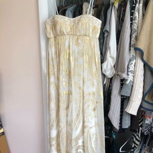 Strapless floor length formal or prom dress